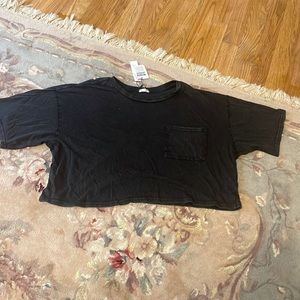 cropped loose short sleeve shirt from garage. brand new and unworn!